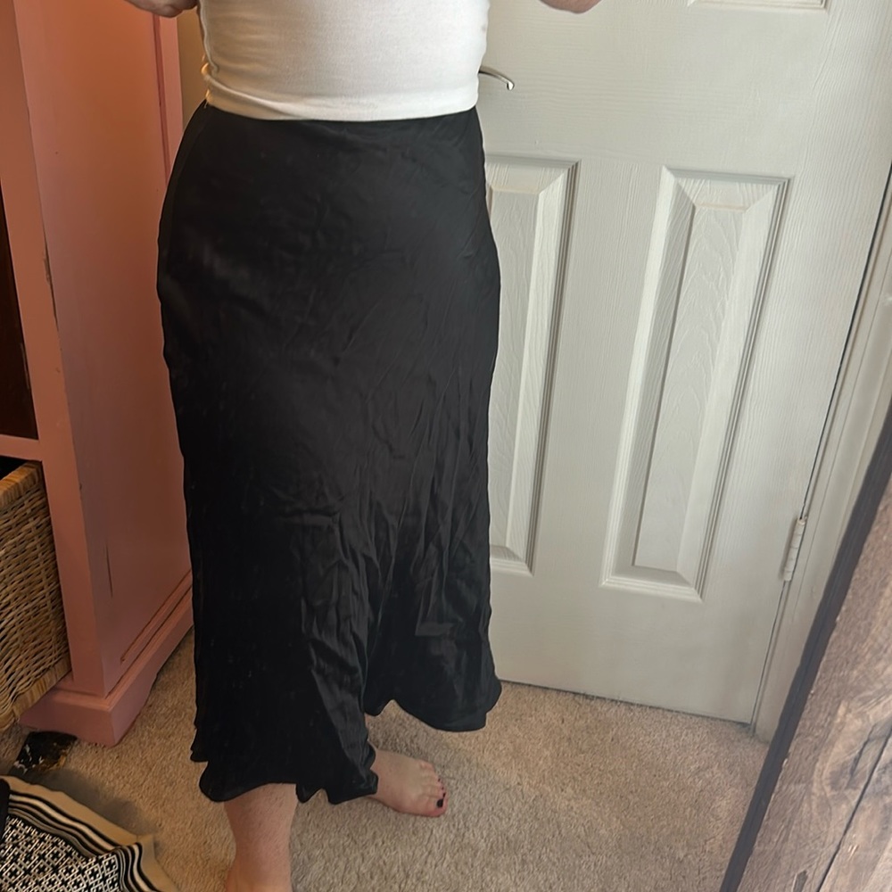 Zara Silky Skirt Black Size XS